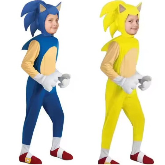 Cartoon Sonic Bodysuit with Gloves Cartoon Sonic Bodysuit with Gloves