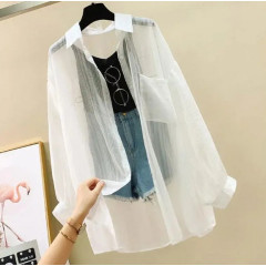  Women’s Summer See-Through Cardigan – Lightweight Chiffon Sunscreen Top