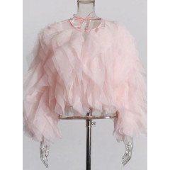 TWOTWINSTYLE Ruffled Blouse for Women – Elegant Pullover To