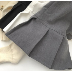 Y2K High Waist Pleated Mini Skirt with Safety Shorts