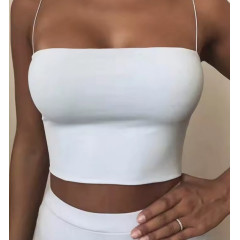Summer Sexy Cotton Crop Top – Elastic Sleeveless Camis for Women
