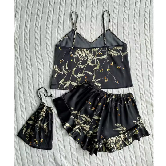 Women's Cami Top with Ruffle Hem Shorts – Lightweight Sleepwear & Loungewear