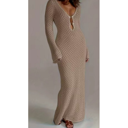 Sexy White Knit Beach Cover-Up Dress