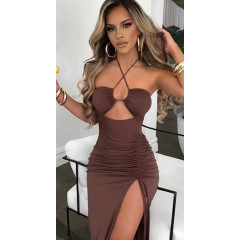 Midi-Length Backless Club Dress