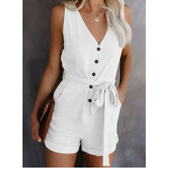 Casual Summer Romper – 5-Point Short Jumpsuit