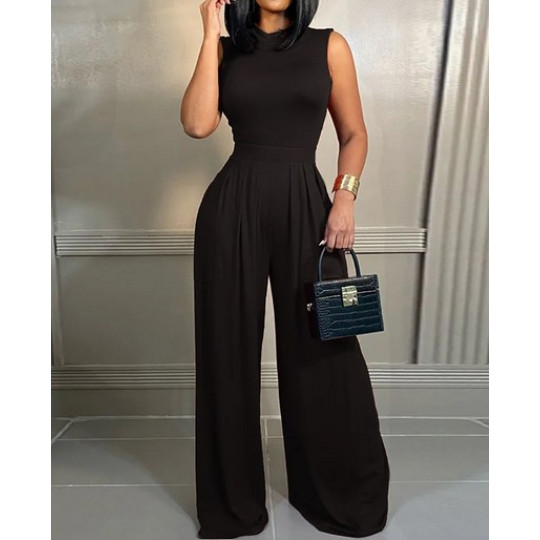 Elegant Women Wide Leg Long Juumpsuit 