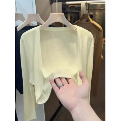 Airy Ice Silk Cardigan – For Layering & AC Comfort