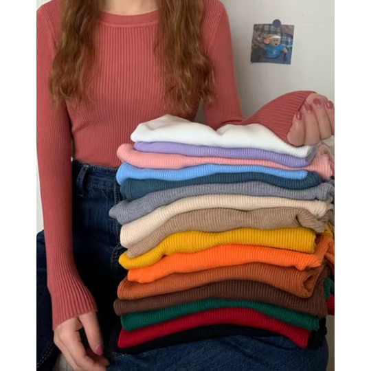Basic Long Sleeve Pullover – Elastic Fit