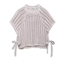 Casual Round Neck Sweater – Lace-Up Accent