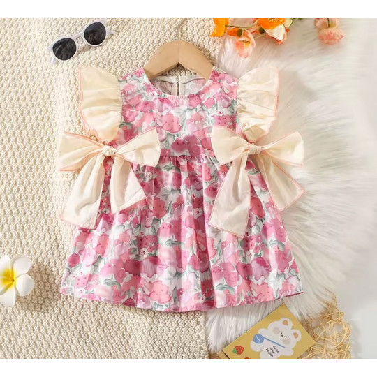 Baby Girl Pink Flower Princess Dress