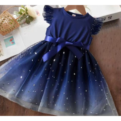 Casual Sparkle Mesh Dress for Baby Girls