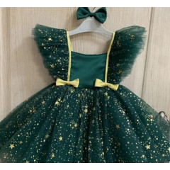 Summer Baby Girl Dress with Ruffles and Sequins