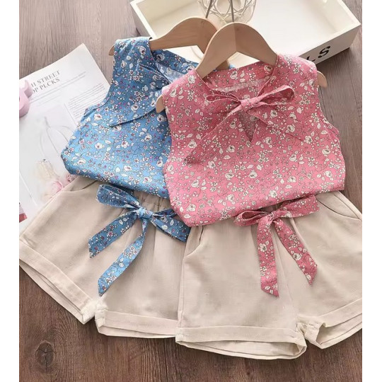 Baby Girl Summer Vest & Shorts Set