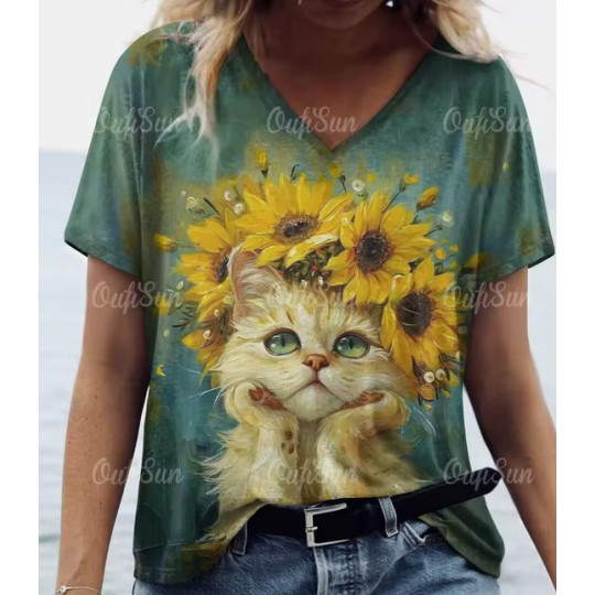 Bold 3D Cat Shirt for Cool Girl Looks Bold 3D Cat Shirt for Cool Girl Looks