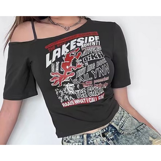 Flirty Off Shoulder Grunge Shirt for Women