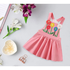 Summer Overall Dress for Baby Girls – Embroidered