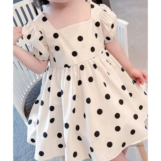 Baby Girls’ Cute Puff-Sleeve Dress Baby Girls’ Cute Puff-Sleeve Dress
