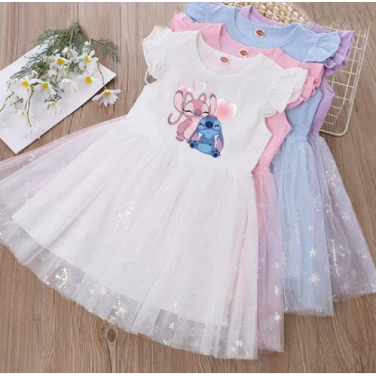 Summer Princess Dress with Lilo & Stitch