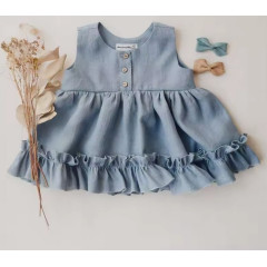 Baby Girl Cotton-Linen Cake Tutu Dress