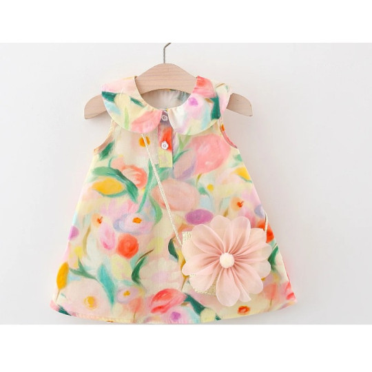 Baby Girl Summer Dress & Flower Bag Set